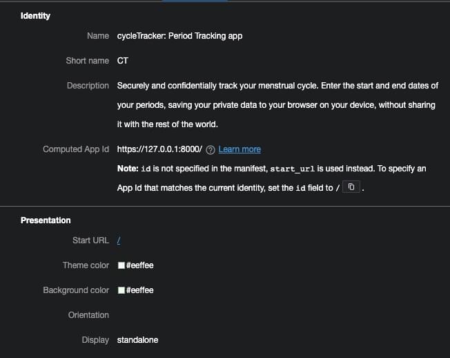 标识和外观清单成员以及存在的任何值。
